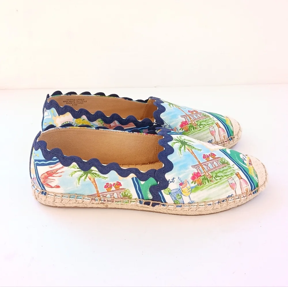 Talbots Izzy Summer Vista Print Espadrille Size 6.5